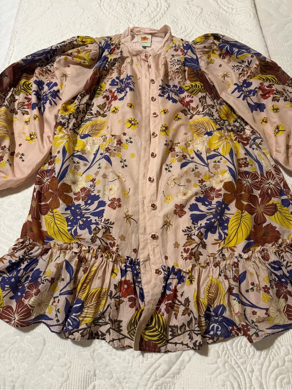 FARM Rio Bohemian Floral Button-Front Women’s Dress - Pink Multi
